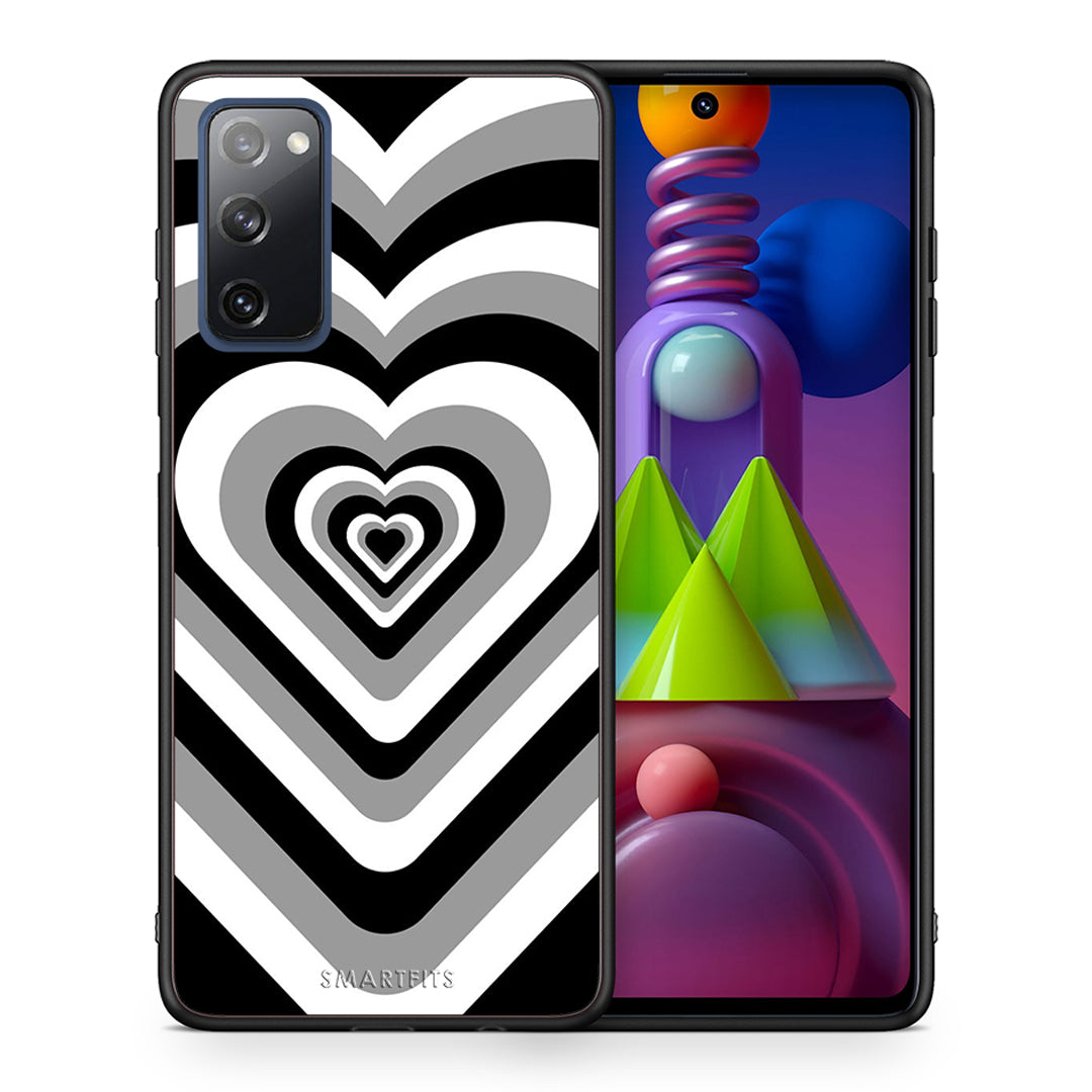 Θήκη Samsung Galaxy M51 Black Hearts από τη Smartfits με σχέδιο στο πίσω μέρος και μαύρο περίβλημα | Samsung Galaxy M51 Black Hearts case with colorful back and black bezels