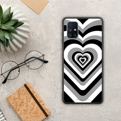 Black Hearts - Samsung Galaxy M51 θήκη
