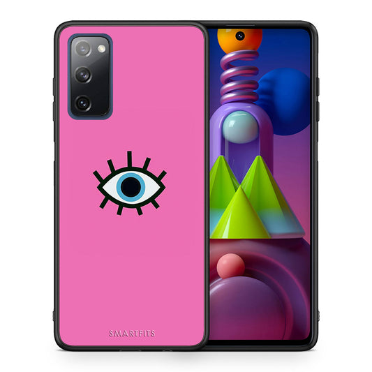 Θήκη Samsung Galaxy M51 Blue Eye Pink από τη Smartfits με σχέδιο στο πίσω μέρος και μαύρο περίβλημα | Samsung Galaxy M51 Blue Eye Pink case with colorful back and black bezels