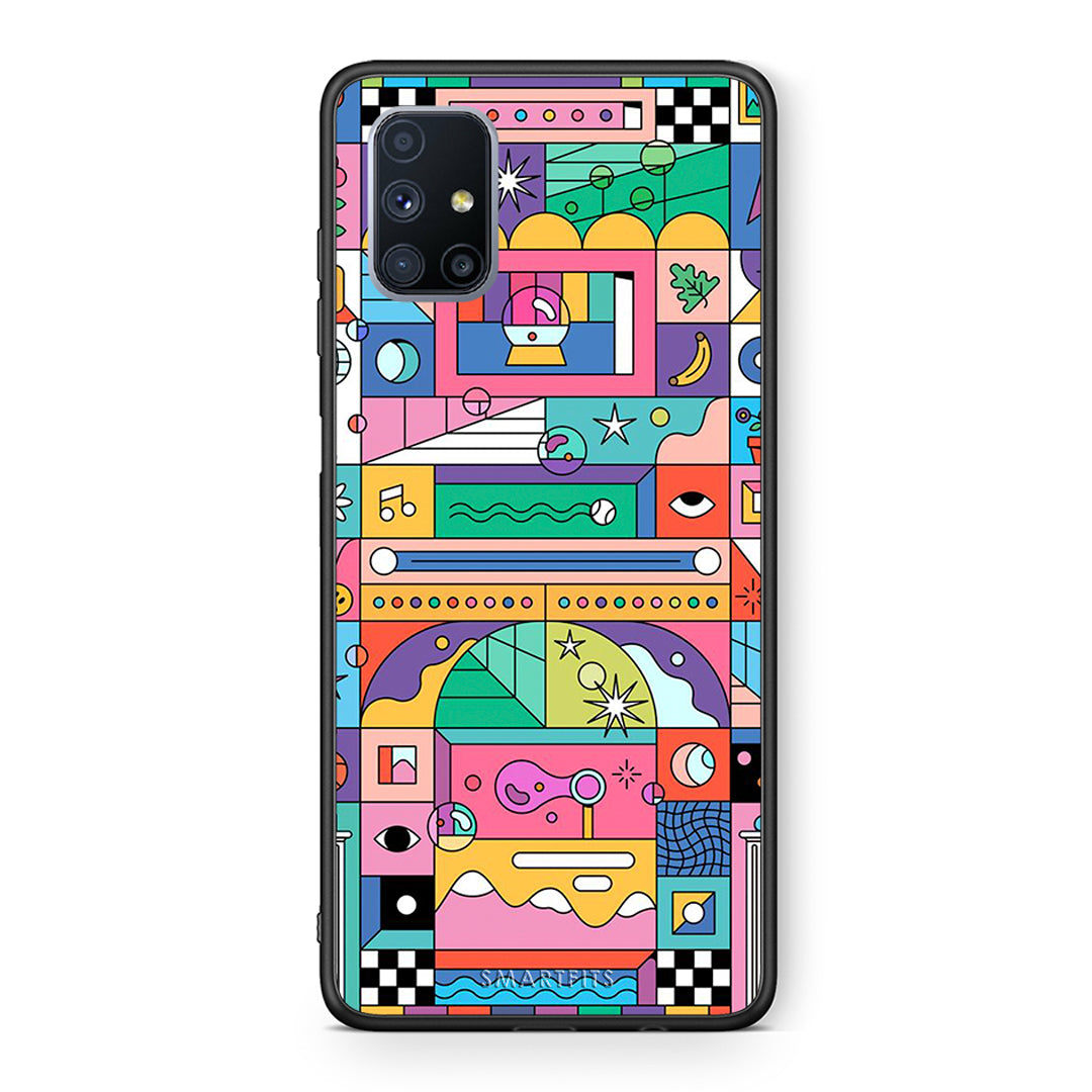 Θήκη Samsung Galaxy M51 Bubbles Soap από τη Smartfits με σχέδιο στο πίσω μέρος και μαύρο περίβλημα | Samsung Galaxy M51 Bubbles Soap case with colorful back and black bezels