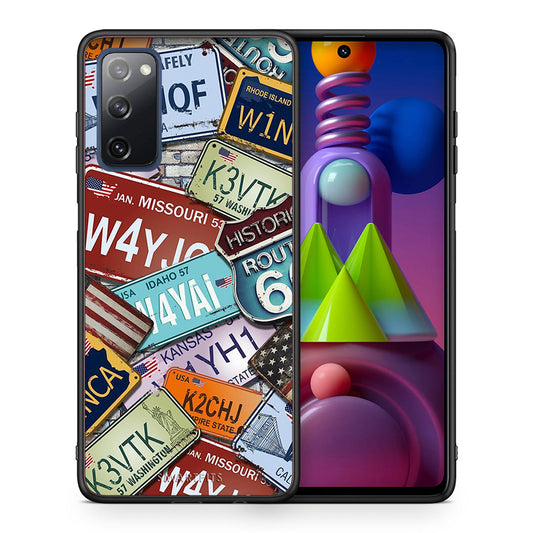 Θήκη Samsung Galaxy M51 Car Plates από τη Smartfits με σχέδιο στο πίσω μέρος και μαύρο περίβλημα | Samsung Galaxy M51 Car Plates case with colorful back and black bezels