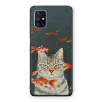 Thumbnail for Θήκη Samsung Galaxy M51 Cat Goldfish από τη Smartfits με σχέδιο στο πίσω μέρος και μαύρο περίβλημα | Samsung Galaxy M51 Cat Goldfish case with colorful back and black bezels