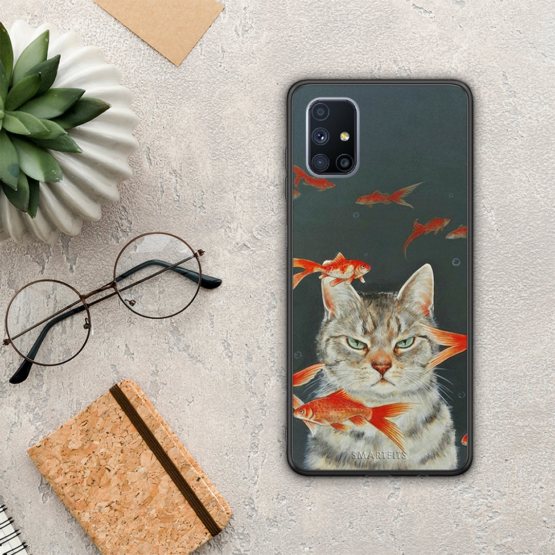 Cat Goldfish - Samsung Galaxy M51 θήκη