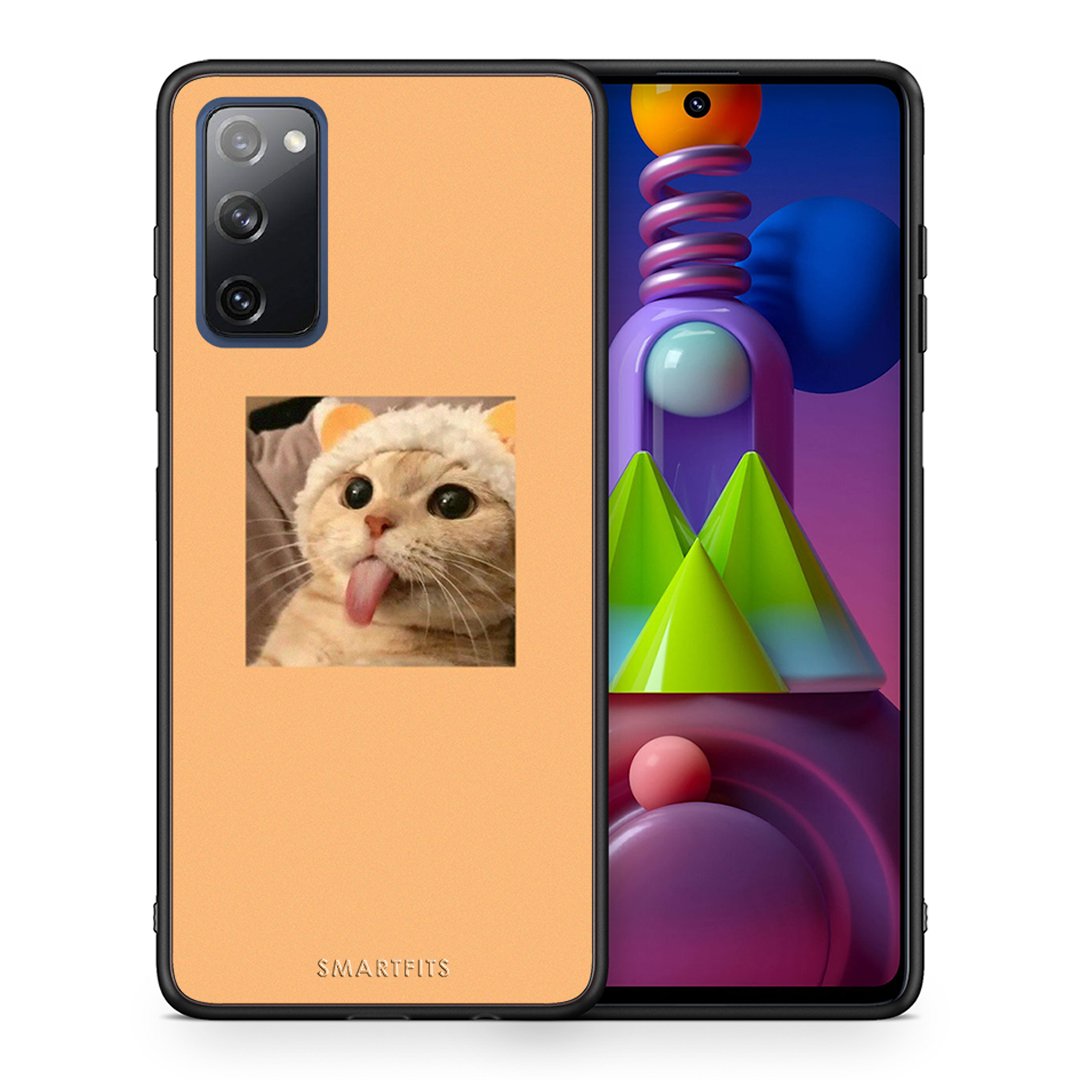 Θήκη Samsung Galaxy M51 Cat Tongue από τη Smartfits με σχέδιο στο πίσω μέρος και μαύρο περίβλημα | Samsung Galaxy M51 Cat Tongue case with colorful back and black bezels