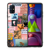 Thumbnail for Θήκη Αγίου Βαλεντίνου Samsung Galaxy M51 Collage Bitchin από τη Smartfits με σχέδιο στο πίσω μέρος και μαύρο περίβλημα | Samsung Galaxy M51 Collage Bitchin case with colorful back and black bezels