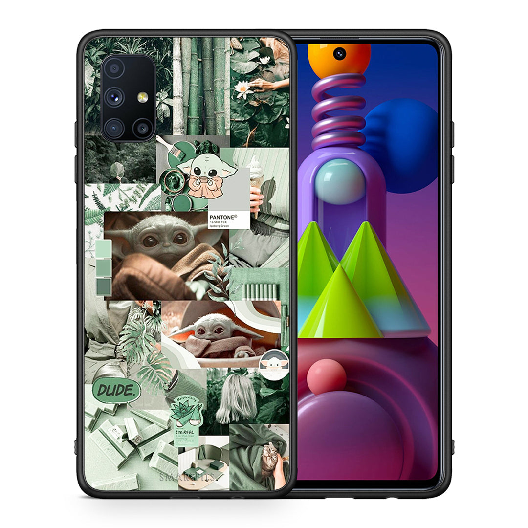 Θήκη Αγίου Βαλεντίνου Samsung Galaxy M51 Collage Dude από τη Smartfits με σχέδιο στο πίσω μέρος και μαύρο περίβλημα | Samsung Galaxy M51 Collage Dude case with colorful back and black bezels
