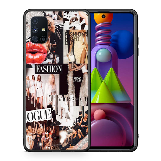 Θήκη Αγίου Βαλεντίνου Samsung Galaxy M51 Collage Fashion από τη Smartfits με σχέδιο στο πίσω μέρος και μαύρο περίβλημα | Samsung Galaxy M51 Collage Fashion case with colorful back and black bezels