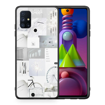 Θήκη Αγίου Βαλεντίνου Samsung Galaxy M51 Collage Make Me Wonder από τη Smartfits με σχέδιο στο πίσω μέρος και μαύρο περίβλημα | Samsung Galaxy M51 Collage Make Me Wonder case with colorful back and black bezels