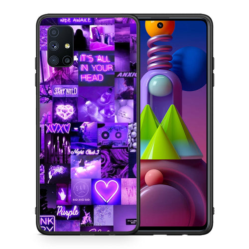 Θήκη Αγίου Βαλεντίνου Samsung Galaxy M51 Collage Stay Wild από τη Smartfits με σχέδιο στο πίσω μέρος και μαύρο περίβλημα | Samsung Galaxy M51 Collage Stay Wild case with colorful back and black bezels