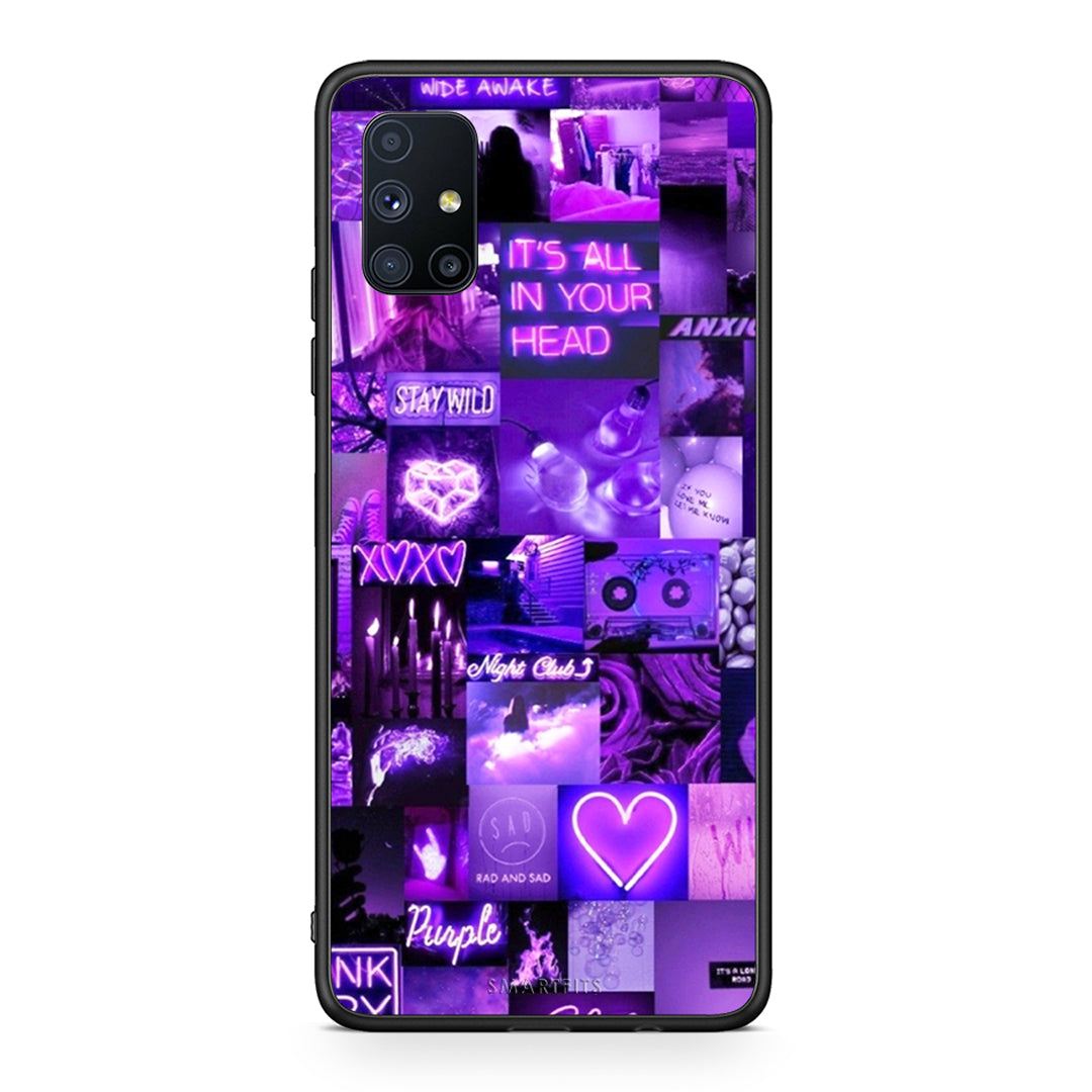 Θήκη Αγίου Βαλεντίνου Samsung Galaxy M51 Collage Stay Wild από τη Smartfits με σχέδιο στο πίσω μέρος και μαύρο περίβλημα | Samsung Galaxy M51 Collage Stay Wild case with colorful back and black bezels