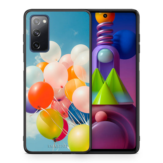 Θήκη Samsung Galaxy M51 Colorful Balloons από τη Smartfits με σχέδιο στο πίσω μέρος και μαύρο περίβλημα | Samsung Galaxy M51 Colorful Balloons case with colorful back and black bezels
