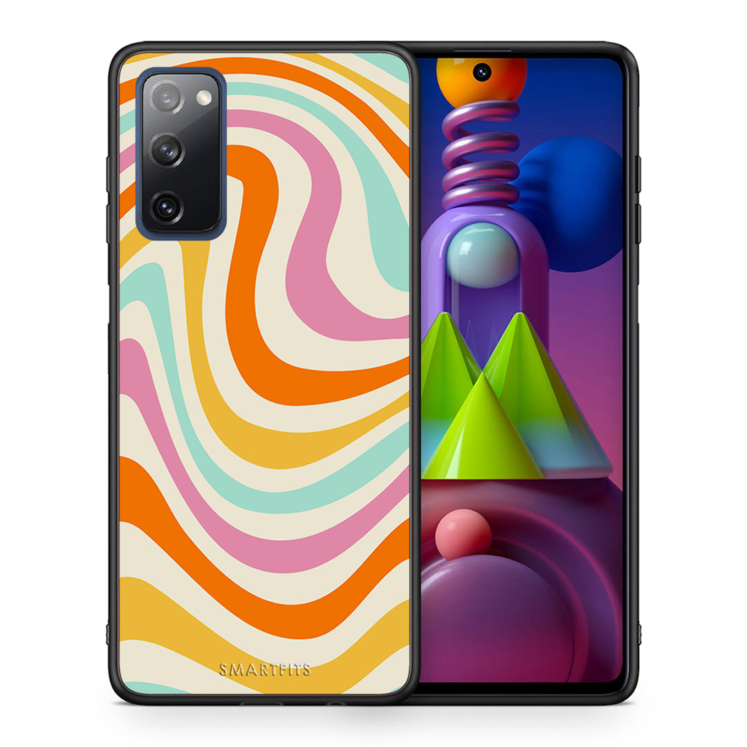 Θήκη Samsung Galaxy M51 Colourful Waves από τη Smartfits με σχέδιο στο πίσω μέρος και μαύρο περίβλημα | Samsung Galaxy M51 Colourful Waves case with colorful back and black bezels