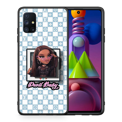 Θήκη Αγίου Βαλεντίνου Samsung Galaxy M51 Devil Baby από τη Smartfits με σχέδιο στο πίσω μέρος και μαύρο περίβλημα | Samsung Galaxy M51 Devil Baby case with colorful back and black bezels