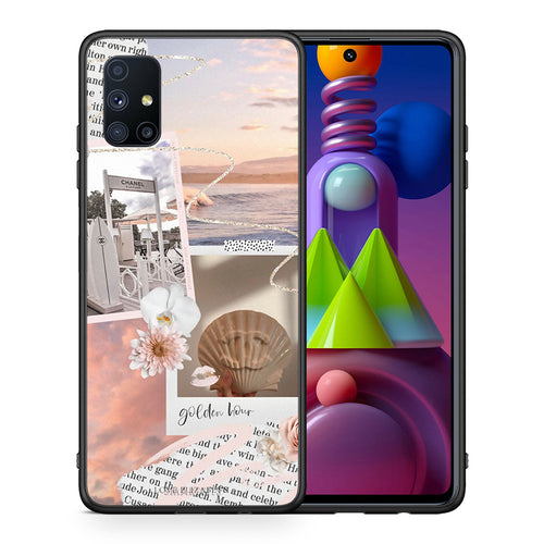 Θήκη Αγίου Βαλεντίνου Samsung Galaxy M51 Golden Hour από τη Smartfits με σχέδιο στο πίσω μέρος και μαύρο περίβλημα | Samsung Galaxy M51 Golden Hour case with colorful back and black bezels