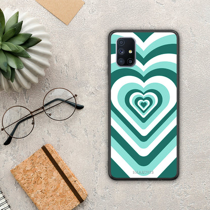 Green Hearts - Samsung Galaxy M51 θήκη