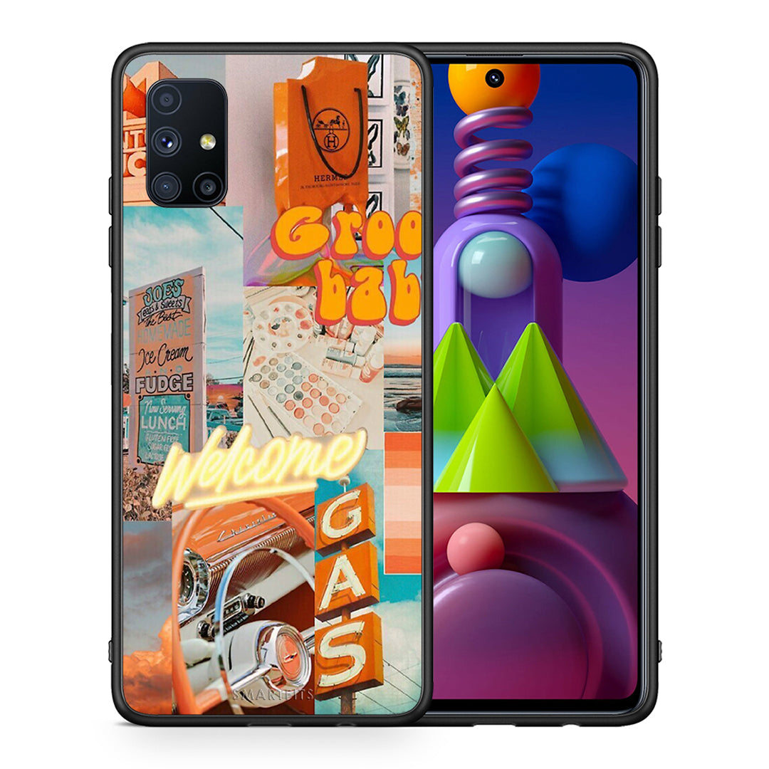 Θήκη Αγίου Βαλεντίνου Samsung Galaxy M51 Groovy Babe από τη Smartfits με σχέδιο στο πίσω μέρος και μαύρο περίβλημα | Samsung Galaxy M51 Groovy Babe case with colorful back and black bezels