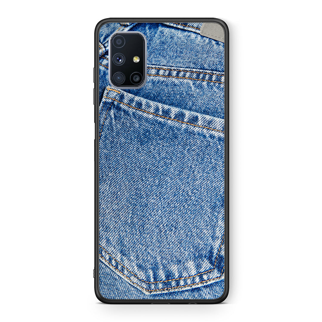 Θήκη Samsung Galaxy M51 Jeans Pocket από τη Smartfits με σχέδιο στο πίσω μέρος και μαύρο περίβλημα | Samsung Galaxy M51 Jeans Pocket case with colorful back and black bezels
