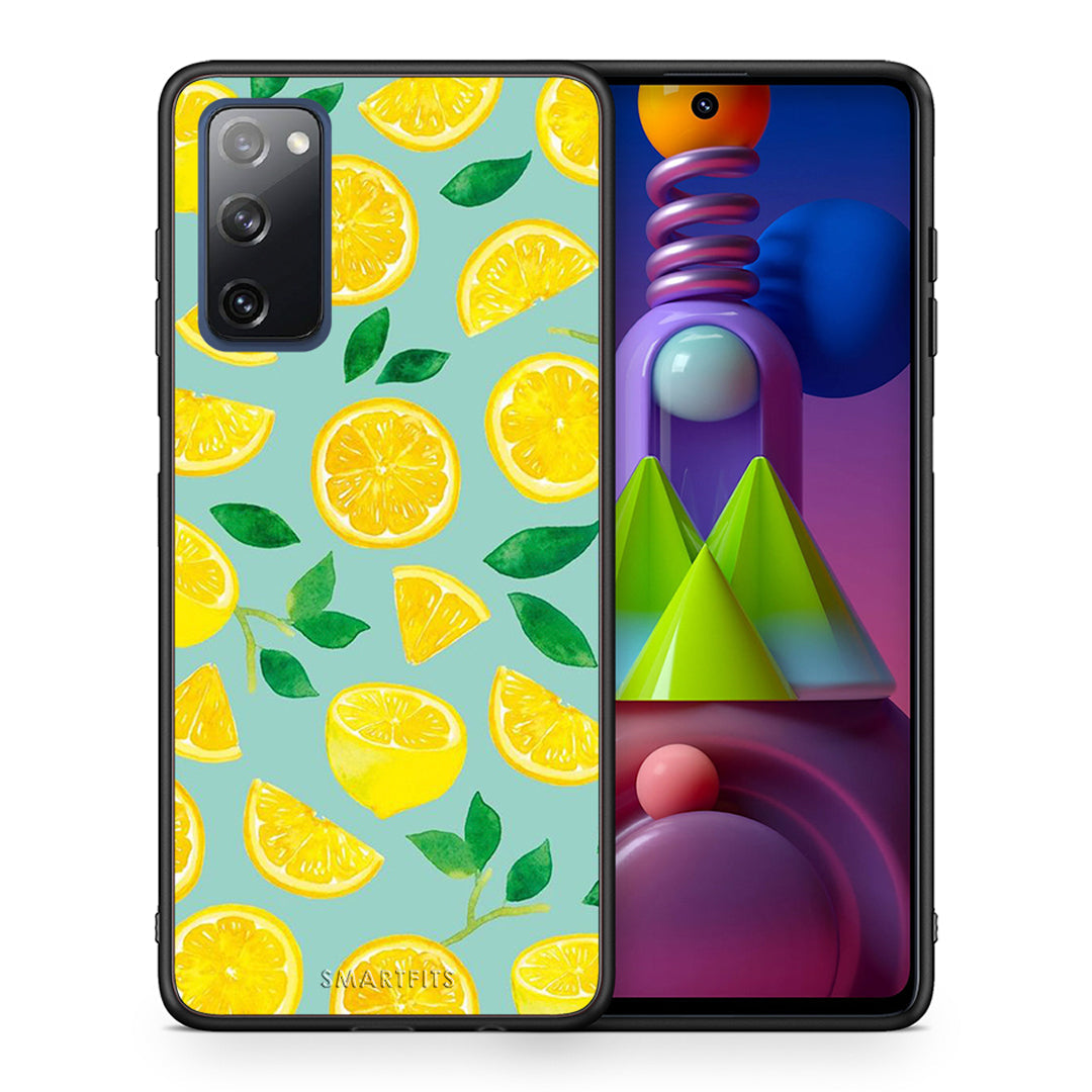 Θήκη Samsung Galaxy M51 Lemons από τη Smartfits με σχέδιο στο πίσω μέρος και μαύρο περίβλημα | Samsung Galaxy M51 Lemons case with colorful back and black bezels
