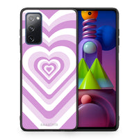 Thumbnail for Θήκη Samsung Galaxy M51 Lilac Hearts από τη Smartfits με σχέδιο στο πίσω μέρος και μαύρο περίβλημα | Samsung Galaxy M51 Lilac Hearts case with colorful back and black bezels