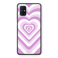 Thumbnail for Θήκη Samsung Galaxy M51 Lilac Hearts από τη Smartfits με σχέδιο στο πίσω μέρος και μαύρο περίβλημα | Samsung Galaxy M51 Lilac Hearts case with colorful back and black bezels
