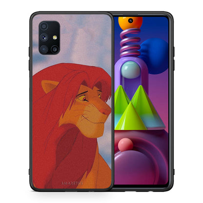 Θήκη Αγίου Βαλεντίνου Samsung Galaxy M51 Lion Love 1 από τη Smartfits με σχέδιο στο πίσω μέρος και μαύρο περίβλημα | Samsung Galaxy M51 Lion Love 1 case with colorful back and black bezels