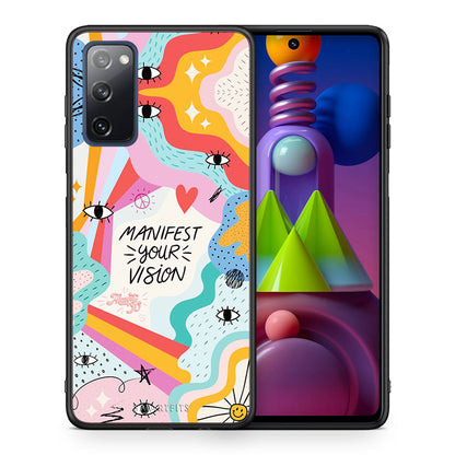 Θήκη Samsung Galaxy M51 Manifest Your Vision από τη Smartfits με σχέδιο στο πίσω μέρος και μαύρο περίβλημα | Samsung Galaxy M51 Manifest Your Vision case with colorful back and black bezels