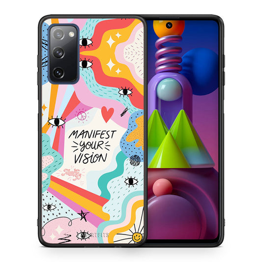 Θήκη Samsung Galaxy M51 Manifest Your Vision από τη Smartfits με σχέδιο στο πίσω μέρος και μαύρο περίβλημα | Samsung Galaxy M51 Manifest Your Vision case with colorful back and black bezels