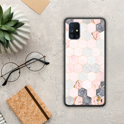 Marble Hexagon Pink - Samsung Galaxy M51 θήκη