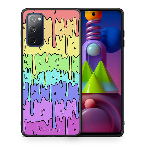 Θήκη Samsung Galaxy M51 Melting Rainbow από τη Smartfits με σχέδιο στο πίσω μέρος και μαύρο περίβλημα | Samsung Galaxy M51 Melting Rainbow case with colorful back and black bezels