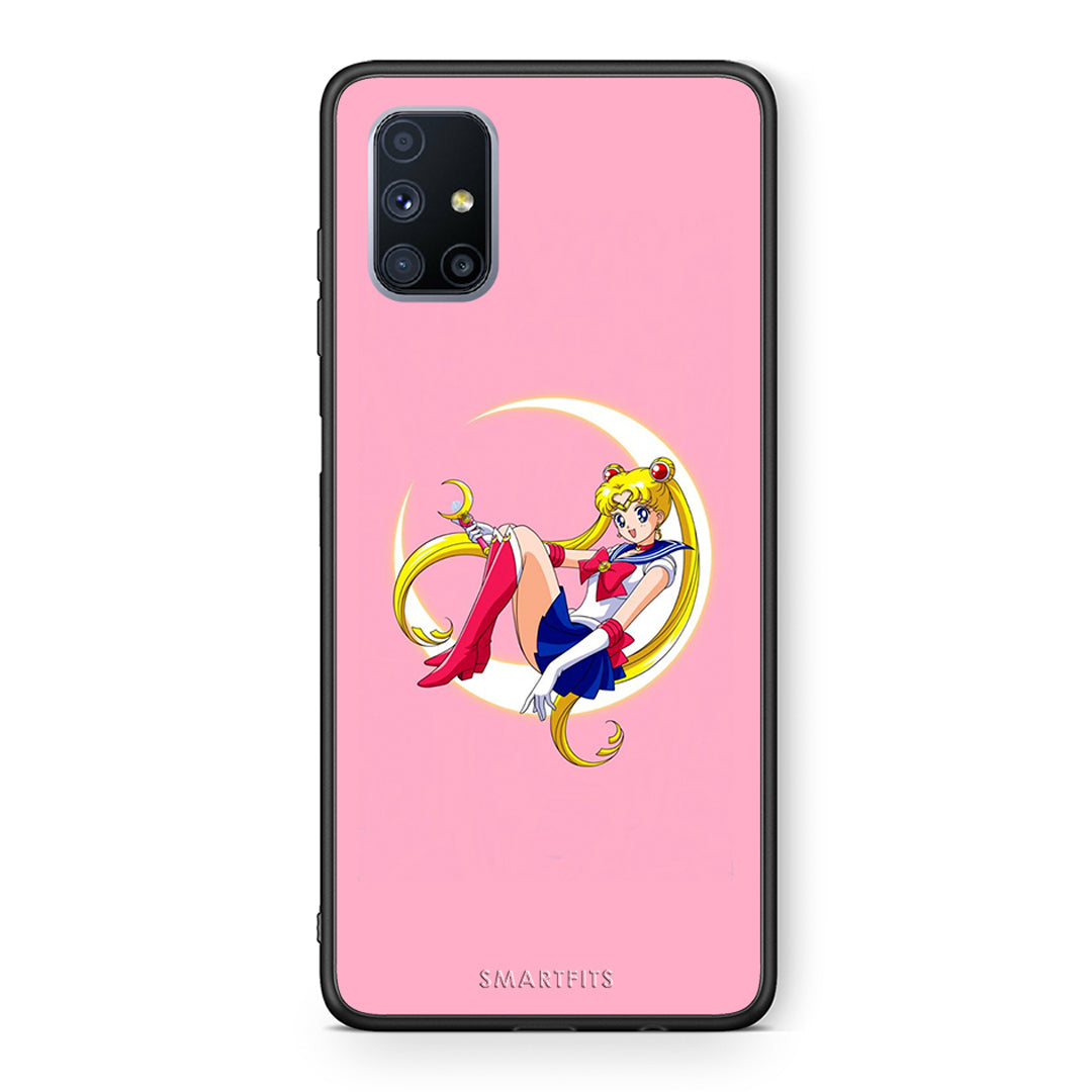 Θήκη Samsung Galaxy M51 Moon Girl από τη Smartfits με σχέδιο στο πίσω μέρος και μαύρο περίβλημα | Samsung Galaxy M51 Moon Girl case with colorful back and black bezels