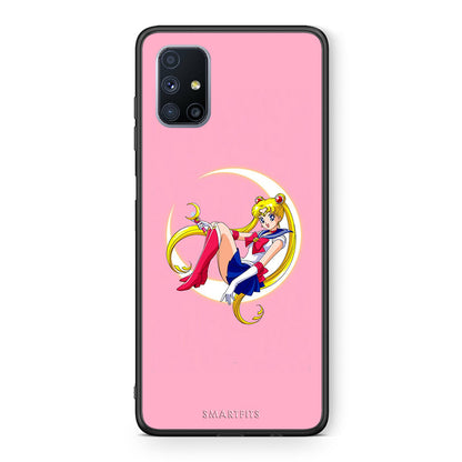 Θήκη Samsung Galaxy M51 Moon Girl από τη Smartfits με σχέδιο στο πίσω μέρος και μαύρο περίβλημα | Samsung Galaxy M51 Moon Girl case with colorful back and black bezels