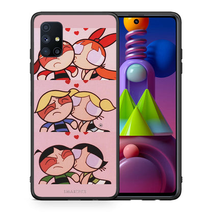 Θήκη Αγίου Βαλεντίνου Samsung Galaxy M51 Puff Love από τη Smartfits με σχέδιο στο πίσω μέρος και μαύρο περίβλημα | Samsung Galaxy M51 Puff Love case with colorful back and black bezels