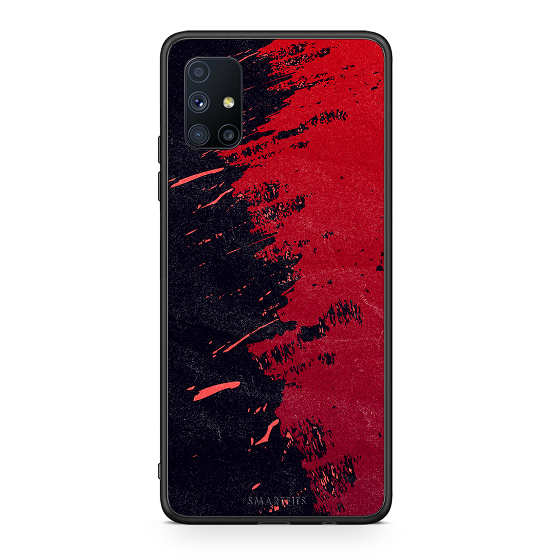 Θήκη Αγίου Βαλεντίνου Samsung Galaxy M51 Red Paint από τη Smartfits με σχέδιο στο πίσω μέρος και μαύρο περίβλημα | Samsung Galaxy M51 Red Paint case with colorful back and black bezels