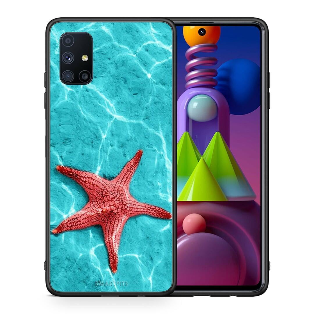 Θήκη Samsung Galaxy M51 Red Starfish από τη Smartfits με σχέδιο στο πίσω μέρος και μαύρο περίβλημα | Samsung Galaxy M51 Red Starfish case with colorful back and black bezels
