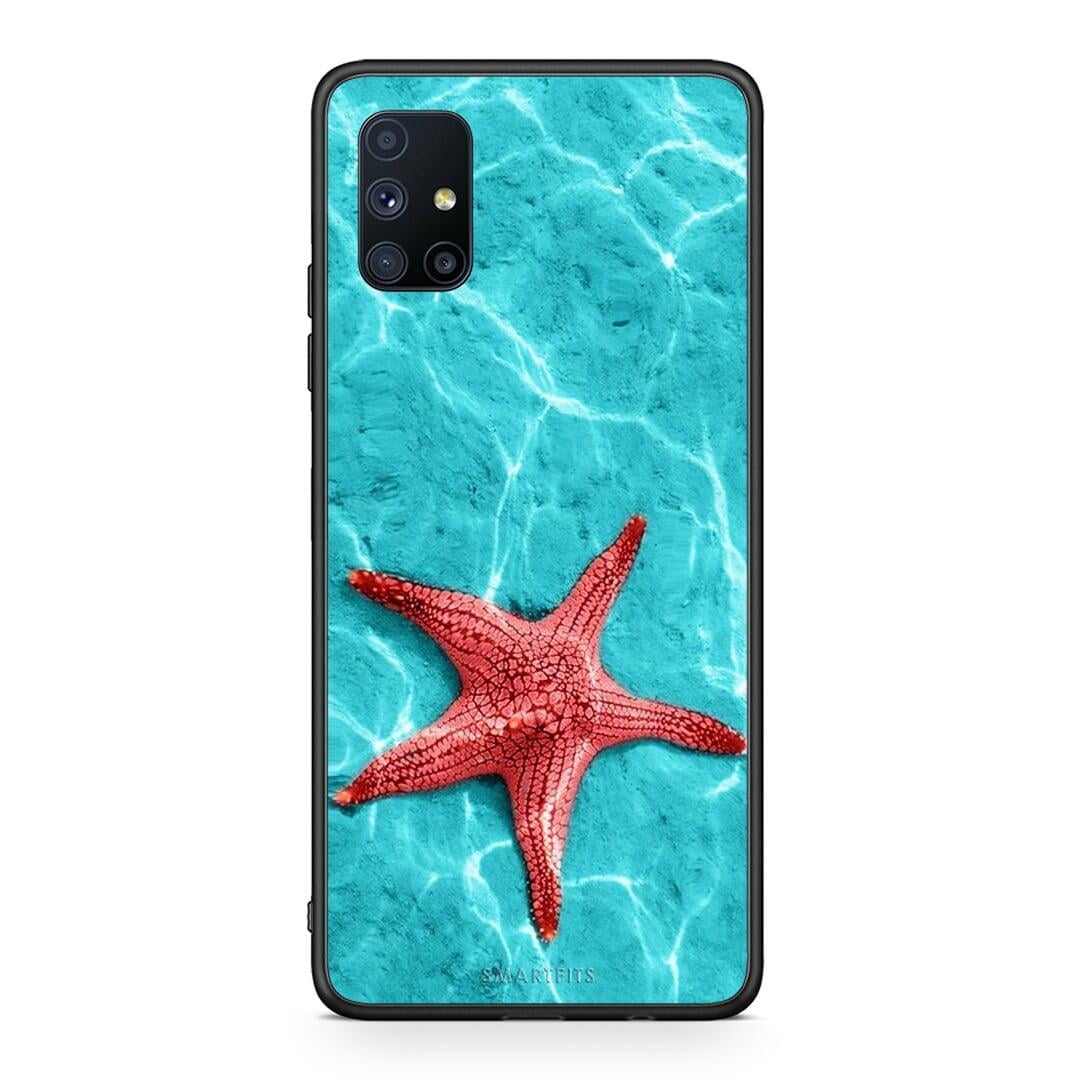 Θήκη Samsung Galaxy M51 Red Starfish από τη Smartfits με σχέδιο στο πίσω μέρος και μαύρο περίβλημα | Samsung Galaxy M51 Red Starfish case with colorful back and black bezels
