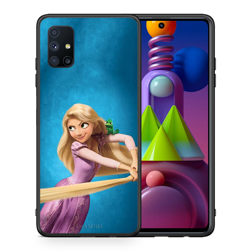 Θήκη Αγίου Βαλεντίνου Samsung Galaxy M51 Tangled 2 από τη Smartfits με σχέδιο στο πίσω μέρος και μαύρο περίβλημα | Samsung Galaxy M51 Tangled 2 case with colorful back and black bezels