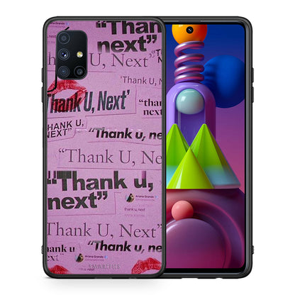 Θήκη Αγίου Βαλεντίνου Samsung Galaxy M51 Thank You Next από τη Smartfits με σχέδιο στο πίσω μέρος και μαύρο περίβλημα | Samsung Galaxy M51 Thank You Next case with colorful back and black bezels