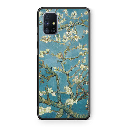 Θήκη Samsung Galaxy M51 White Blossoms από τη Smartfits με σχέδιο στο πίσω μέρος και μαύρο περίβλημα | Samsung Galaxy M51 White Blossoms case with colorful back and black bezels