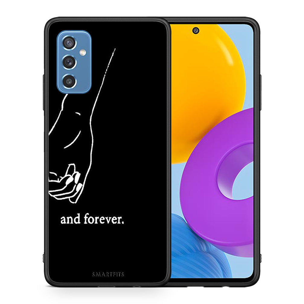 Θήκη Αγίου Βαλεντίνου Samsung M52 5G Always & Forever 2 από τη Smartfits με σχέδιο στο πίσω μέρος και μαύρο περίβλημα | Samsung M52 5G Always & Forever 2 case with colorful back and black bezels