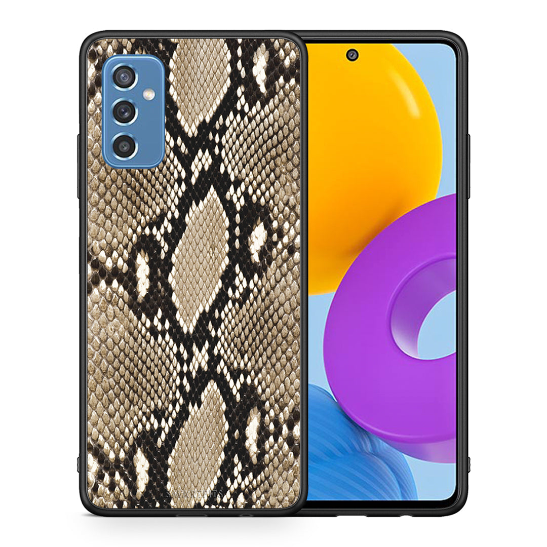 Θήκη Samsung M52 5G Fashion Snake Animal από τη Smartfits με σχέδιο στο πίσω μέρος και μαύρο περίβλημα | Samsung M52 5G Fashion Snake Animal case with colorful back and black bezels