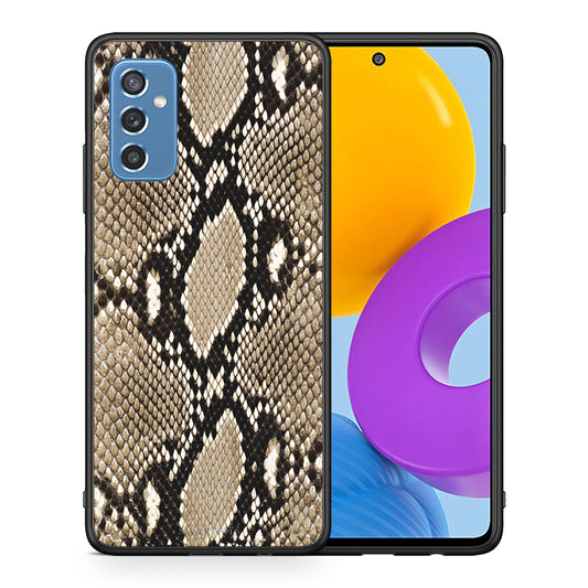 Θήκη Samsung M52 5G Fashion Snake Animal από τη Smartfits με σχέδιο στο πίσω μέρος και μαύρο περίβλημα | Samsung M52 5G Fashion Snake Animal case with colorful back and black bezels