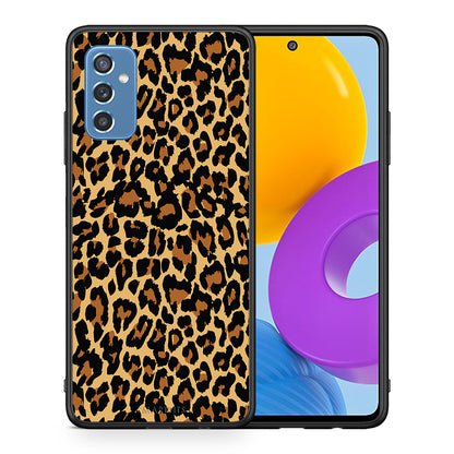 Θήκη Samsung M52 5G Leopard Animal από τη Smartfits με σχέδιο στο πίσω μέρος και μαύρο περίβλημα | Samsung M52 5G Leopard Animal case with colorful back and black bezels