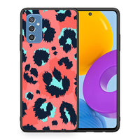 Thumbnail for Θήκη Samsung M52 5G Pink Leopard Animal από τη Smartfits με σχέδιο στο πίσω μέρος και μαύρο περίβλημα | Samsung M52 5G Pink Leopard Animal case with colorful back and black bezels
