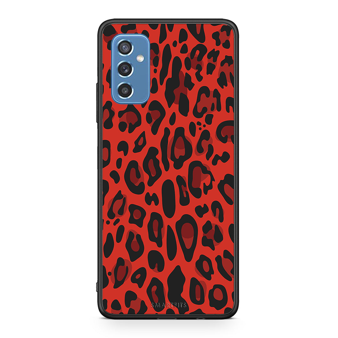 4 - Samsung M52 5G Red Leopard Animal case, cover, bumper