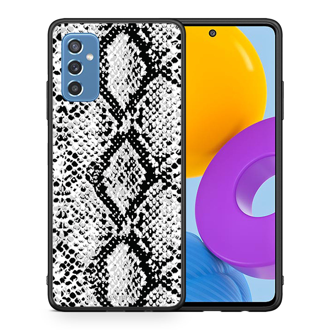 Θήκη Samsung M52 5G White Snake Animal από τη Smartfits με σχέδιο στο πίσω μέρος και μαύρο περίβλημα | Samsung M52 5G White Snake Animal case with colorful back and black bezels