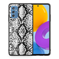 Thumbnail for Θήκη Samsung M52 5G White Snake Animal από τη Smartfits με σχέδιο στο πίσω μέρος και μαύρο περίβλημα | Samsung M52 5G White Snake Animal case with colorful back and black bezels