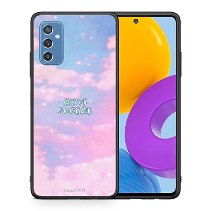 Θήκη Αγίου Βαλεντίνου Samsung M52 5G Anti Social από τη Smartfits με σχέδιο στο πίσω μέρος και μαύρο περίβλημα | Samsung M52 5G Anti Social case with colorful back and black bezels