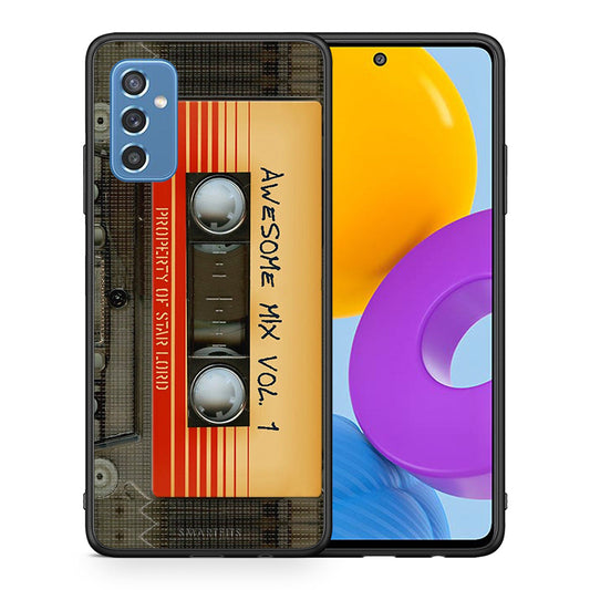 Θήκη Samsung M52 5G Awesome Mix από τη Smartfits με σχέδιο στο πίσω μέρος και μαύρο περίβλημα | Samsung M52 5G Awesome Mix case with colorful back and black bezels