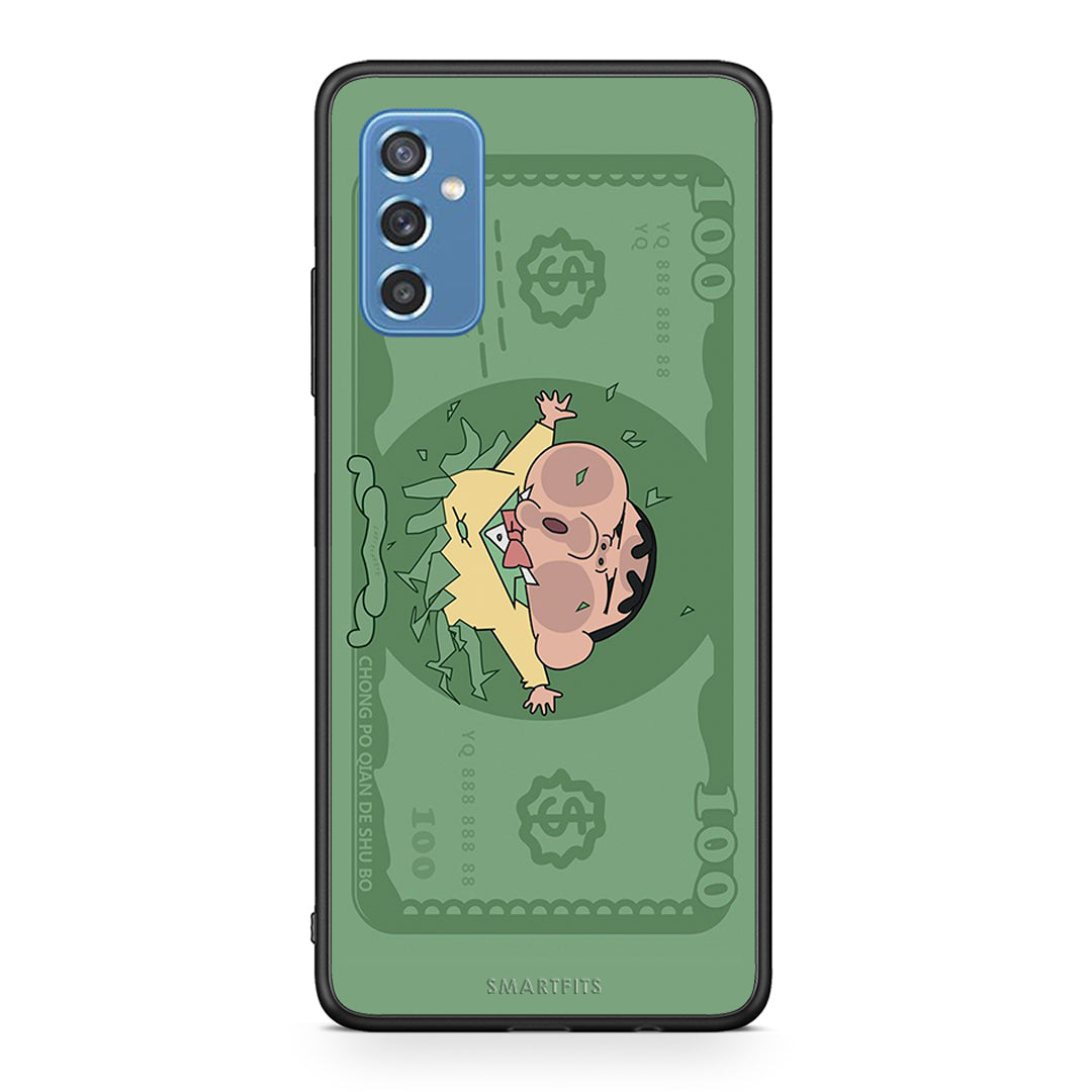 Samsung M52 5G Big Money Θήκη Αγίου Βαλεντίνου από τη Smartfits με σχέδιο στο πίσω μέρος και μαύρο περίβλημα | Smartphone case with colorful back and black bezels by Smartfits