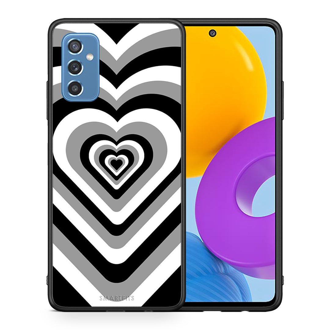 Θήκη Samsung M52 5G Black Hearts από τη Smartfits με σχέδιο στο πίσω μέρος και μαύρο περίβλημα | Samsung M52 5G Black Hearts case with colorful back and black bezels
